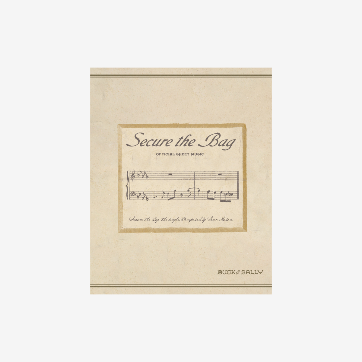 Cover of 'Secure the Bag - Official Sheet Music' for the single by Sean Mason